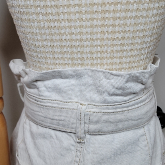 Free People Paper Bag Waist Cotton Linen Blend Spring and Summer Skirt Size 8 - Picture 8 of 10